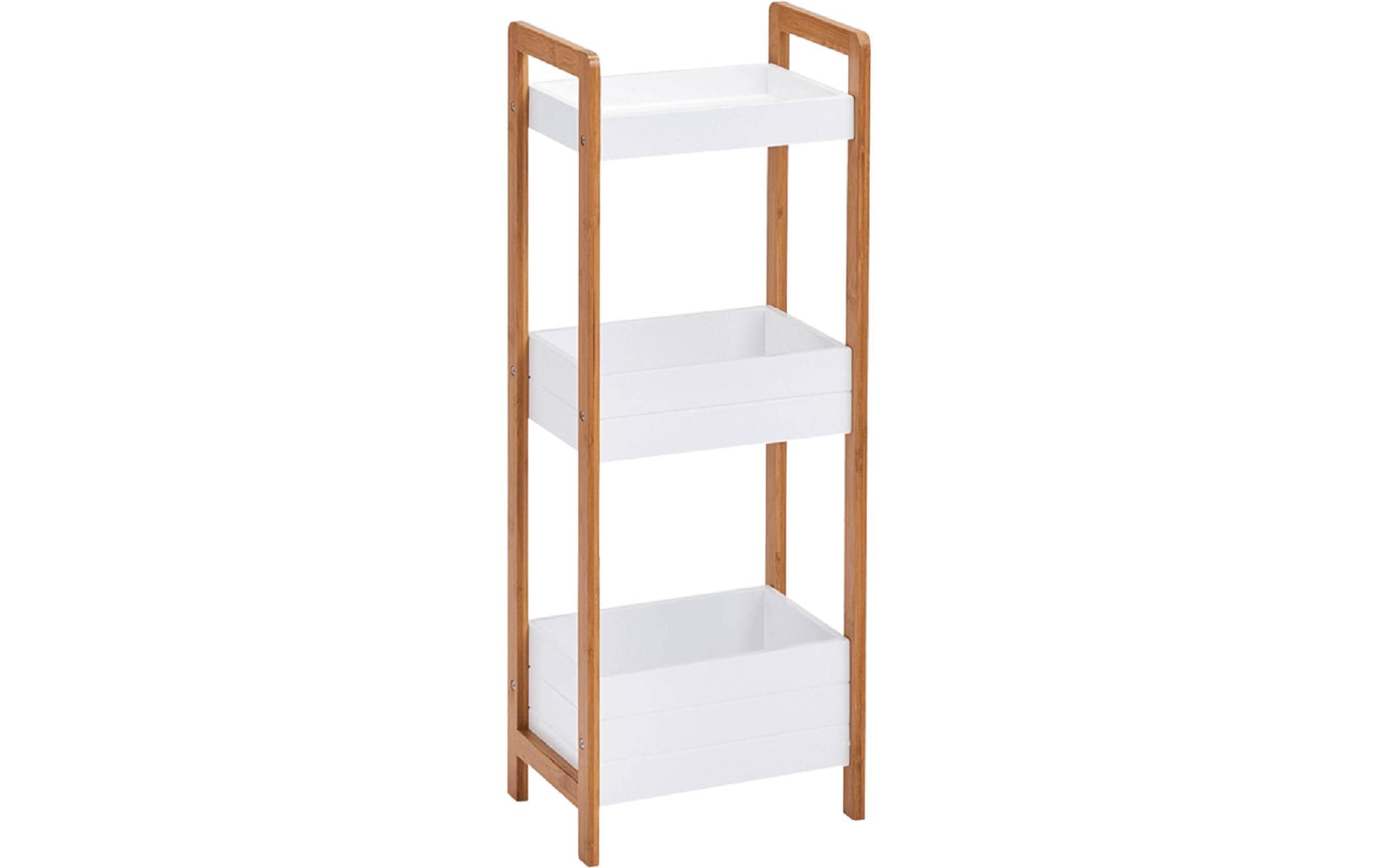 Present Bamboo Zeller buy - Standing with white 28x20x74cm shelves at 3 shelf