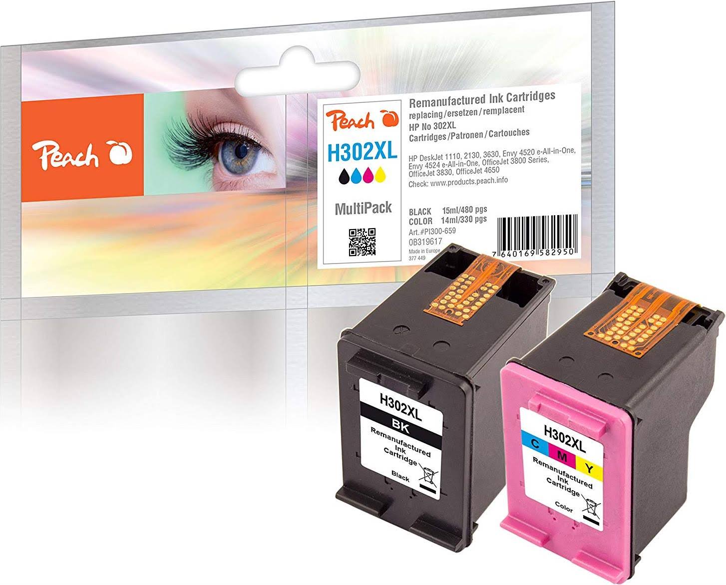- BK, Ink at 302XL No. / (F6U68A Color buy HP Peach F6U67A) set