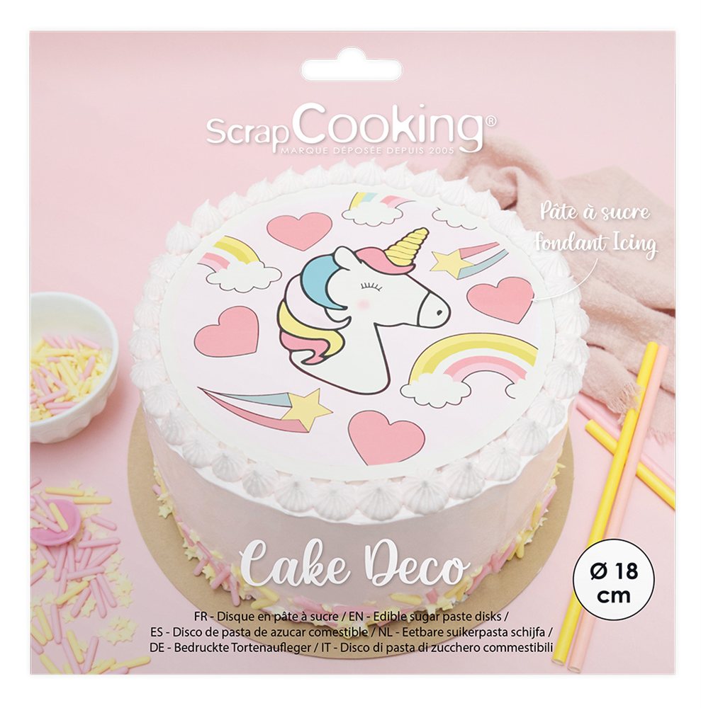 Scrap Cooking Topper per torta in pasta di zucchero Unicorno D18cm -  acquista su