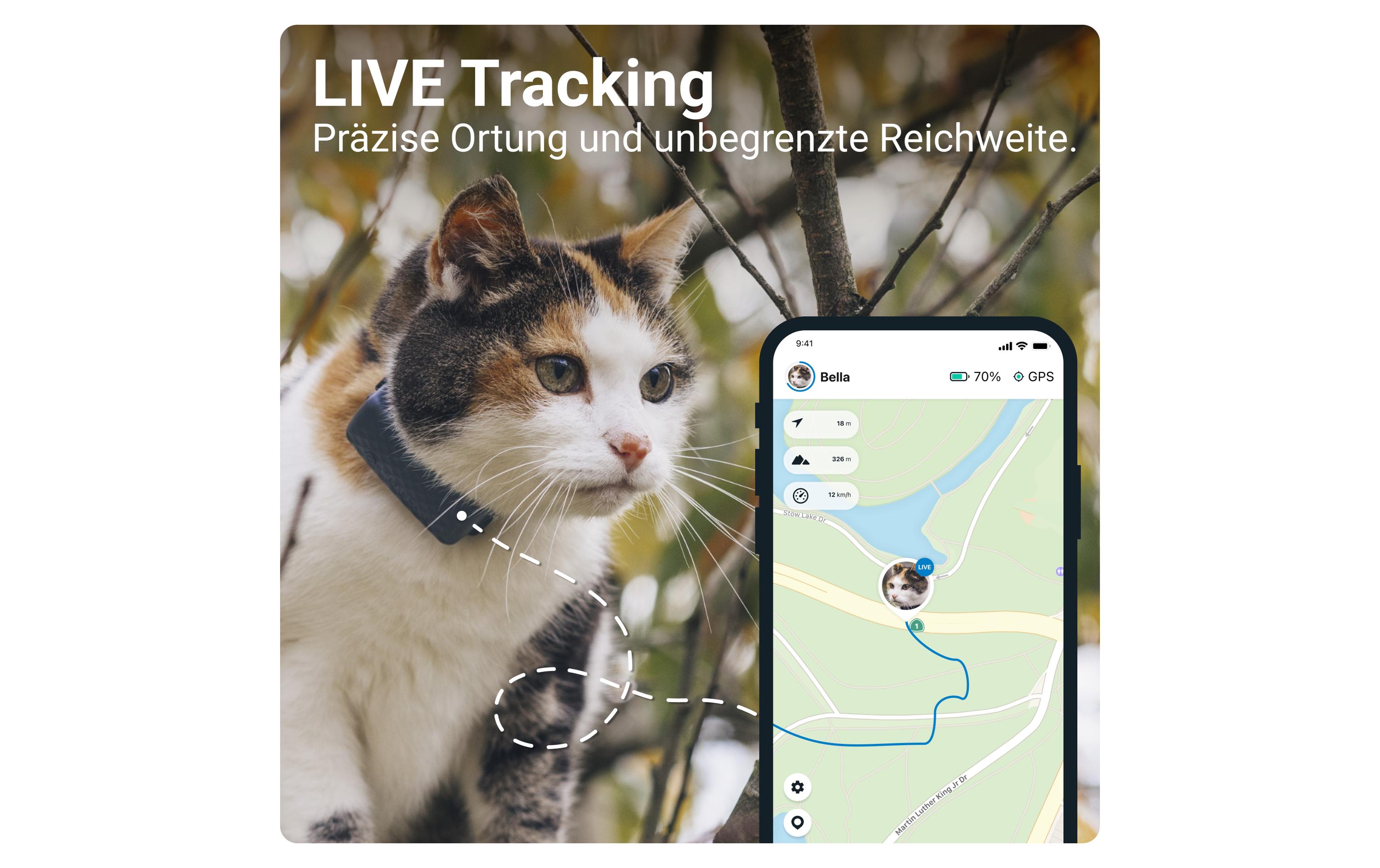 Tractive GPS CAT Mini in Dark Blue - Traqueur GPS pour chats