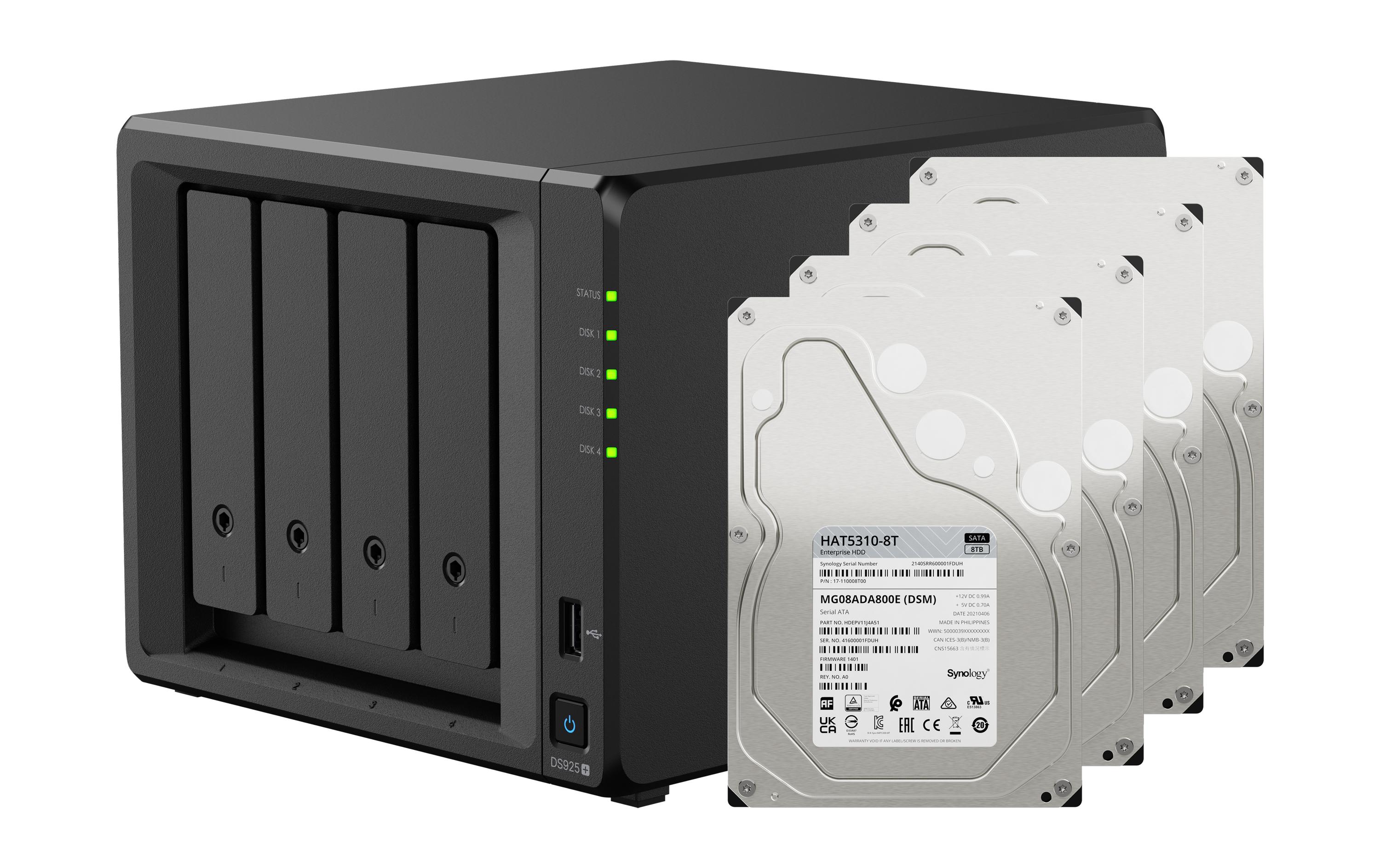 Synology DiskStation DS925+ – NAS 4 Baies Extensible, AMD Ryzen, Neuf