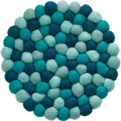 Cilio Coaster Lana Azzurro sheep's wool ø 21 cm