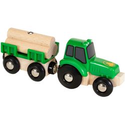 BRIO Tractor with wood trailer