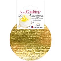 Scrap Cooking Set di 10 porta torte rotonde oro/nero da 8 cm