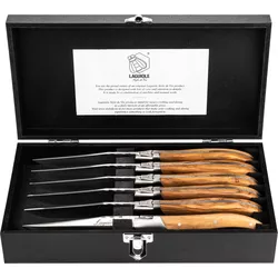Laguiole Style de Vie Coltello da bistecca Luxury Line in legno d'ulivo