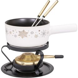 Kadastar Cheese Fondue Set Sparkling Winter E16 5 Pieces, Black/White