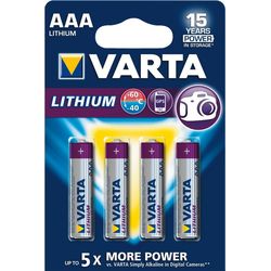 Varta Batteries Ultra Lithium 4xAAA LR03, Micro