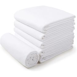 MAKIAN 6-piece set of terry cloths 80 x 80 cm, White