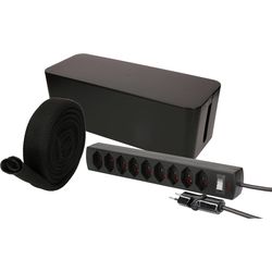 Max Hauri Kabelbox mit Steckerleiste 9x T13 Schwarz
