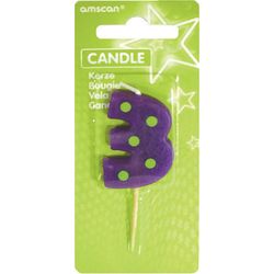 Amscan Mini number candle 3 about 4.5cm