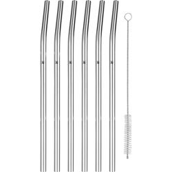 WMF Curved straw Baric 24 cm, 6 pieces, silver