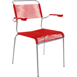 Schaffner Sedia Säntis con braccioli - Zincato a caldo - Rosso