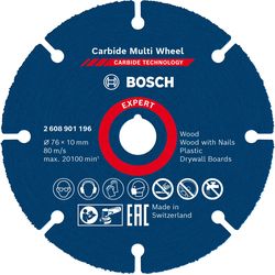 Bosch Professional Disco di separazione EXPERT Carbide Multi Wheel, 76 mm