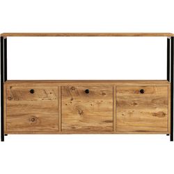 Woody Fashion Tavolo consolle Nero v2 120 x 75 cm, Marrone/Nero