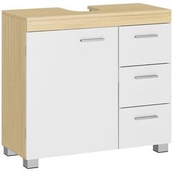 VASAGLE Mobiletto sotto lavabo 64 x 70 cm, Marrone/Bianco