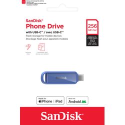 SanDisk Téléphone Drive USB-C 256 Go bleu