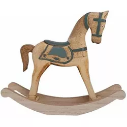 Cosy & Trendy Cavallo a dondolo Verde Naturale 26x6xh22cm legno
