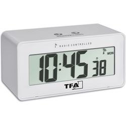 TFA Wireless alarm clock rotary knob white digital 60.2544.02