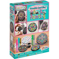 Sombo Mandala stones paint incl. 5 glitter paint glue, 3 1 brush, age 5+
