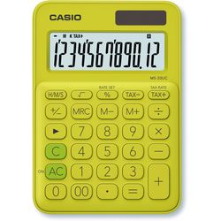Casio Mini Calculator MS-20UC-YG-S 12-digit yellow/green