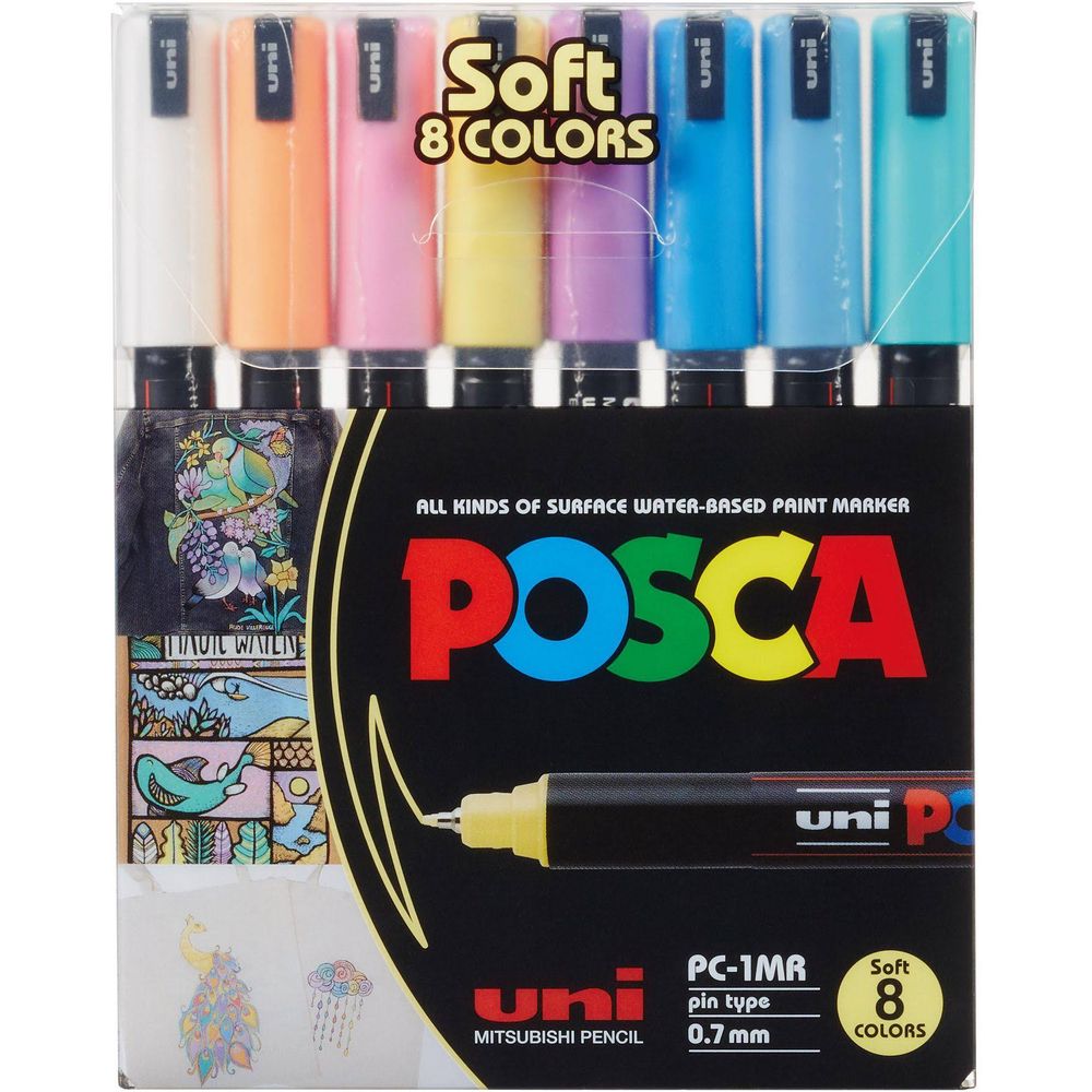 Uni Pennarello POSCA Softcolors 0,7 mm, 8 pezzi - acquista su