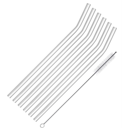 Westmark 6 drinking straws »Glas Knick« geb. + Cleaning kit, ø 8 x 200 mm