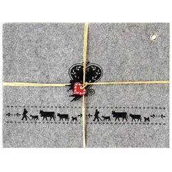 Steinlin Tovaglietta Alpaufzug feltro 4 pezzi 42x32cm