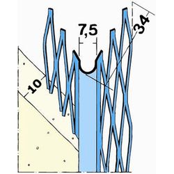 Protektor Edge profile IPP10, galvanized, 250 cm base plaster, 10 mm sheet steel