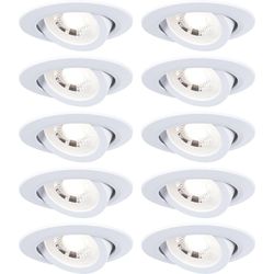 Paulmann Faretto LED set da 10 pezzi orientabile rotondo 82 mm