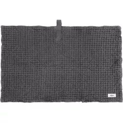 The Organic Company Big Waffle Tappeto da bagno 80x55cm grigio scuro in cotone biologico