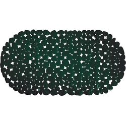 MSV Tappeto da bagno ciottoli Pvc 39x99 cm verde scuro