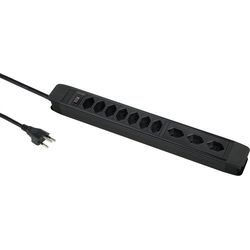 Steffen Schönenberger socket strip Principio, 3xH/7xV, 10x T13, 5.0m,switch, black