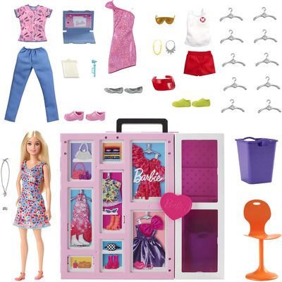 Barbie -mallette armoire, poupees