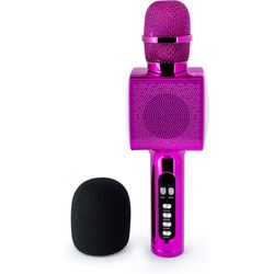 Bigben - PARTY BTMIC - Wireless Microphone + Speaker with Light Effects - pink