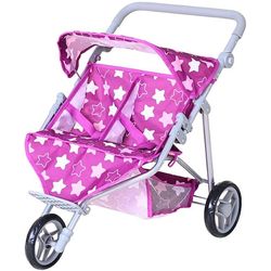 knorrtoys Twin Stroller Star Dark Pink