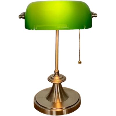 Lichtix Banker Lampe 40 Bronze Anneau Vert - Lampe de bureau vintage