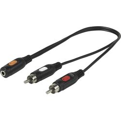 Vivanco Adaptateur audio, 2x fiches RCA - 1x prise jack 3,5 mm 0,2 m