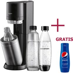 SodaStream DUO nero/metallo incl. caraffa di vetro da 1L+1L bottiglia di plastica