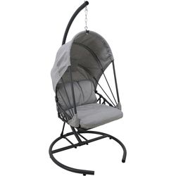 FS-STAR Chaise suspendue avec coussin 100x120x195cm gris