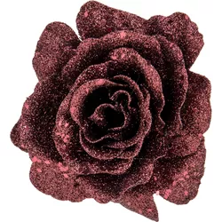 Cosy & Trendy Pince à rose glitter, bordeaux, 10cm