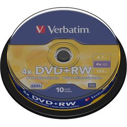 Verbatim DVD-RW DVD+RW 4.7 GB, Spindel (10 Stück)
