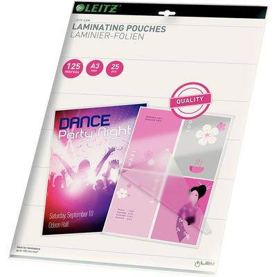 Leitz Laminating film A3, 125 µm, 25 pieces, glossy