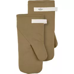 The Organic Company Guanti da forno 15x31cm khaki in cotone biologico
