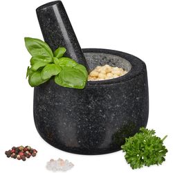 relaxdays Mortar and pestle 12 cm, granite