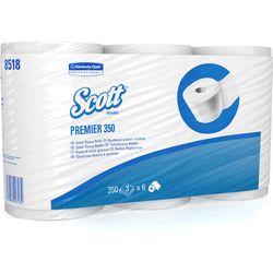 Scott Toilet paper white 18518 350 sheets, 3-ply 6 pieces