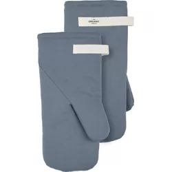 The Organic Company Guanti da forno 15x31cm grigio blu in cotone biologico