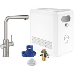 Grohe Rubinetto da cucina Blue Professional Set a L con uscita Supersteel