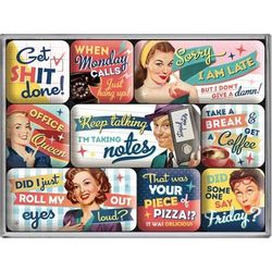 Nostalgic Art Magnet Say it 50s 9 pieces, Multicolor