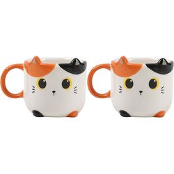 I-total Set di 2 tazze da espresso XL2520B Gatto Arancione