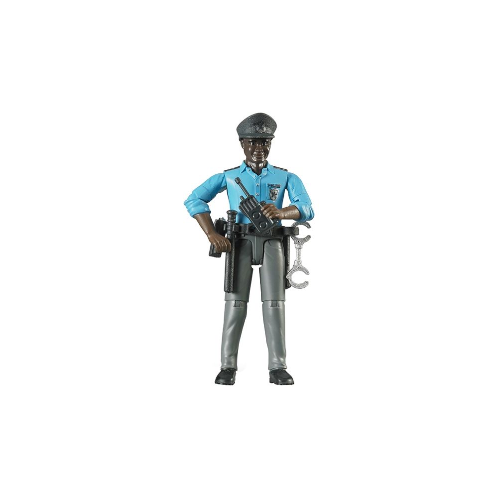 Bruder BR Polizist mit dunklem Hauttyp und Zubehör, 10.7 cm bWorld Bild 1